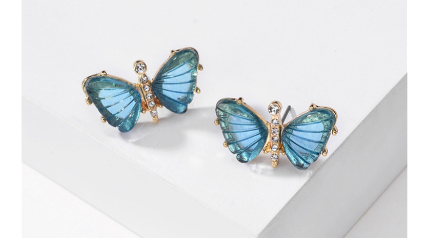 Fashion Gradient Purple Acrylic Butterfly Wings Earrings,Stud Earrings