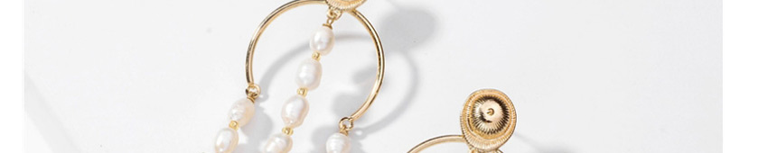 Fashion Pearl Pearl Metal Shell Large Earrings,Drop Earrings