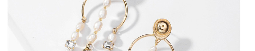 Fashion Pearl Pearl Metal Shell Large Earrings,Drop Earrings