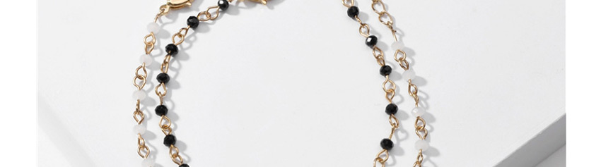 Fashion Black Curved Needle Glass Beads Metal Thin Bracelet,Fashion Bracelets