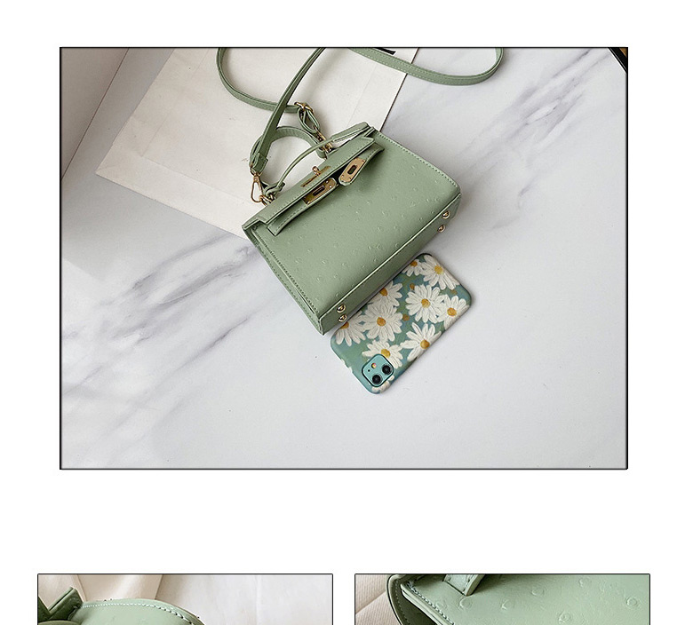 Fashion Green Locked Shoulder Messenger Handbag,Handbags