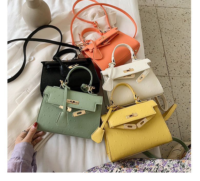 Fashion White Locked Shoulder Messenger Handbag,Handbags