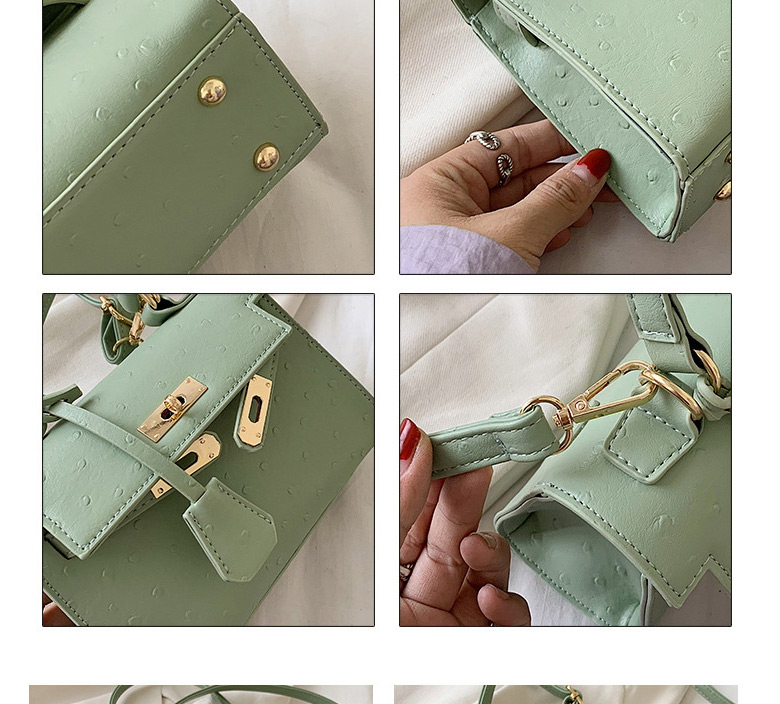 Fashion Green Locked Shoulder Messenger Handbag,Handbags