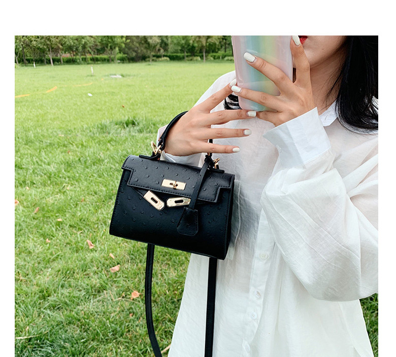 Fashion Black Locked Shoulder Messenger Handbag,Handbags