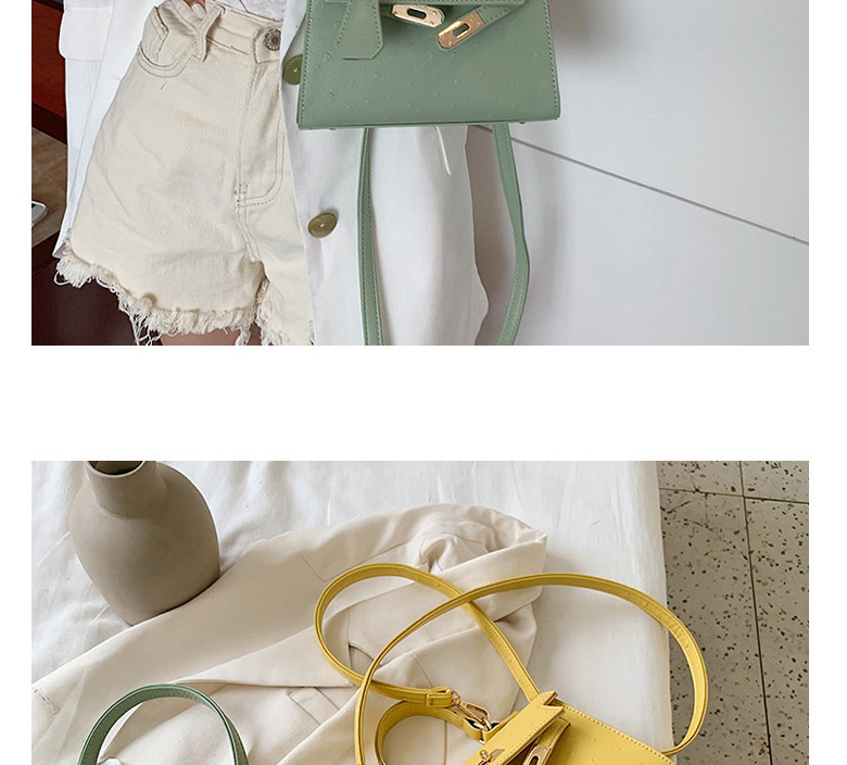 Fashion Yellow Locked Shoulder Messenger Handbag,Handbags