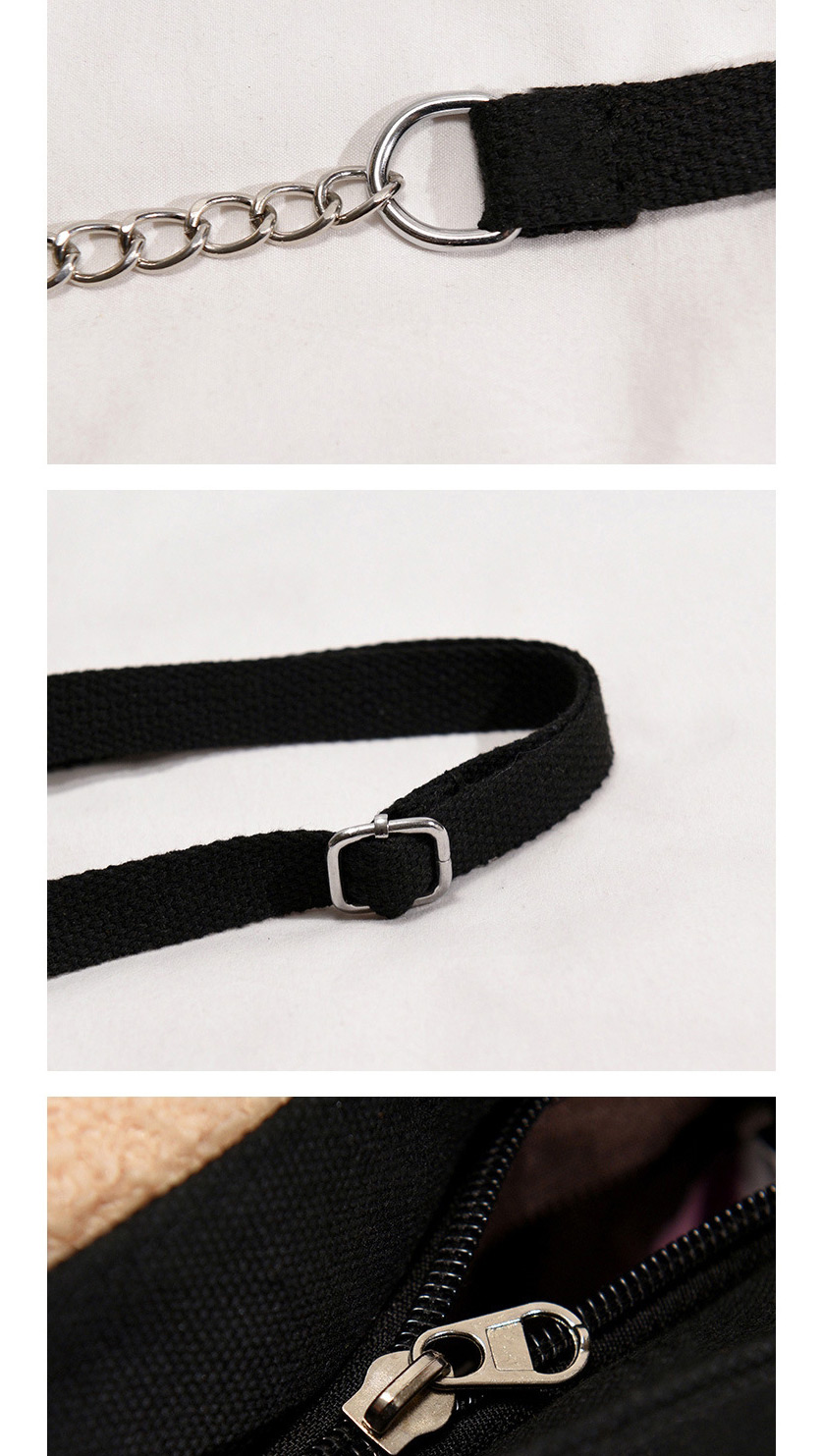 Fashion Black Canvas Bear Chain Crossbody Shoulder Bag,Messenger bags