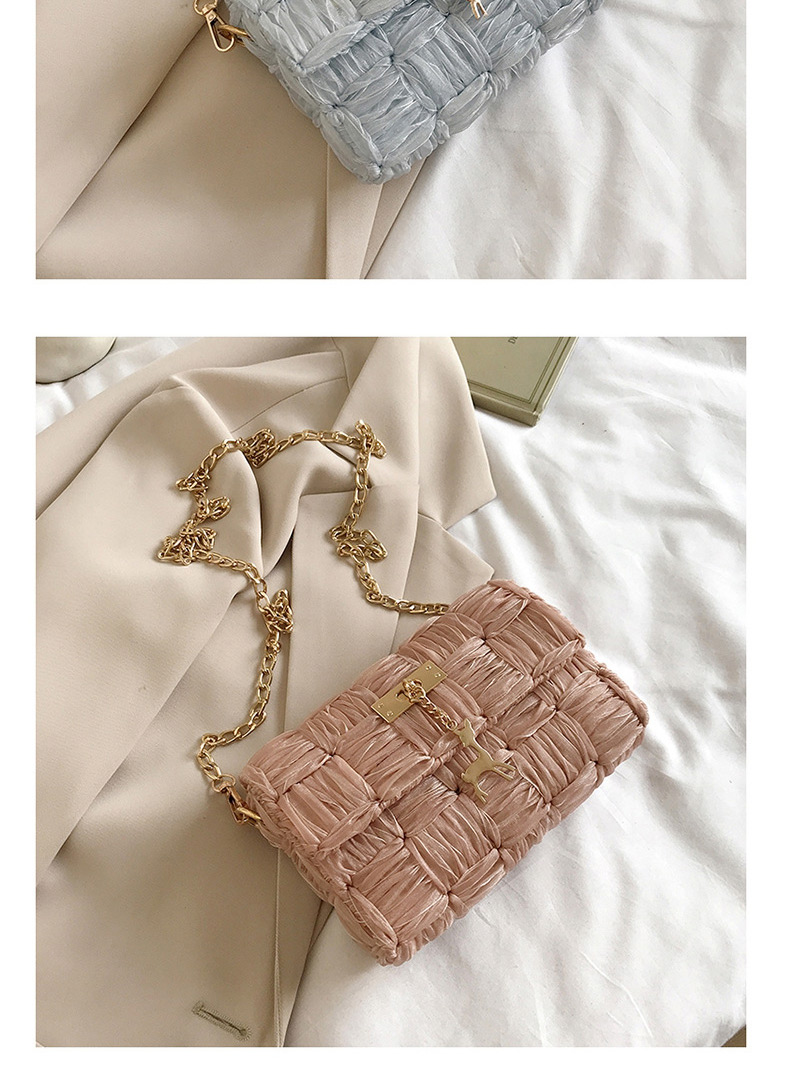 Fashion Light Pink Ribbon Yarn Woven Shoulder Crossbody Bag,Shoulder bags