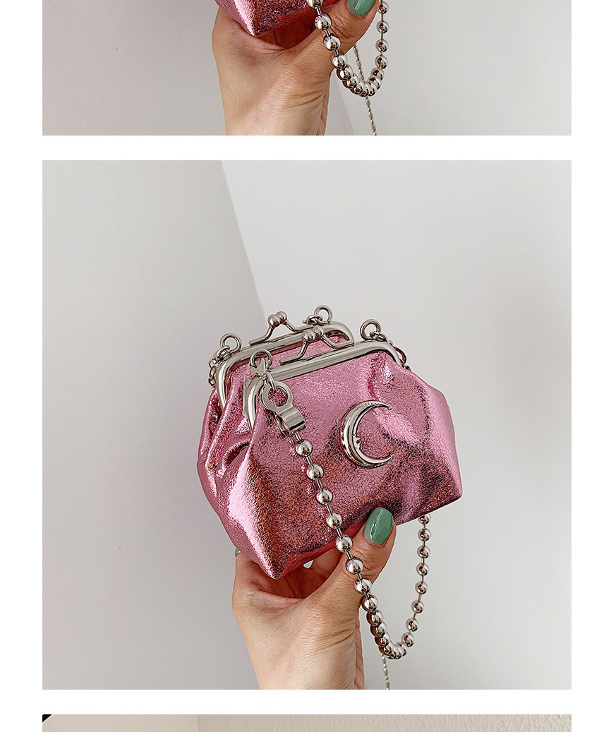 Fashion Pink Sequin Moon Chain Shoulder Crossbody Bag,Shoulder bags