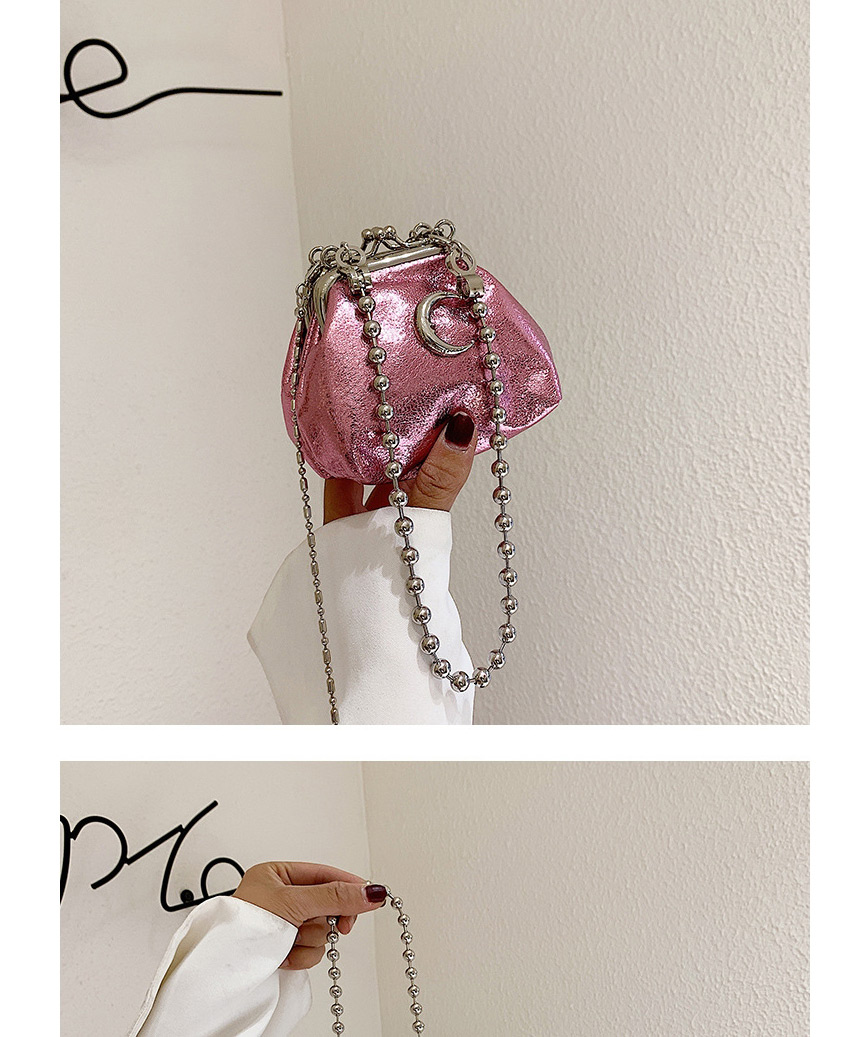 Fashion Pink Sequin Moon Chain Shoulder Crossbody Bag,Shoulder bags