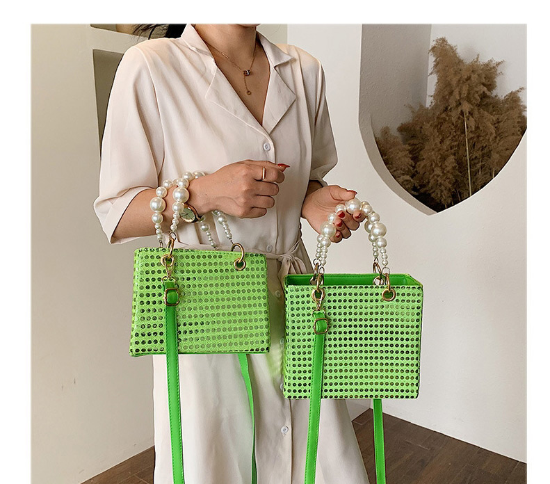 Fashion Green Large Portable Pearl Shoulder Bag,Shoulder bags