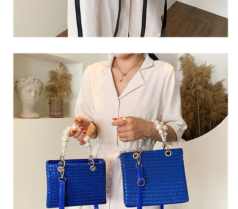Fashion Blue Trumpet Portable Pearl Shoulder Bag,Shoulder bags