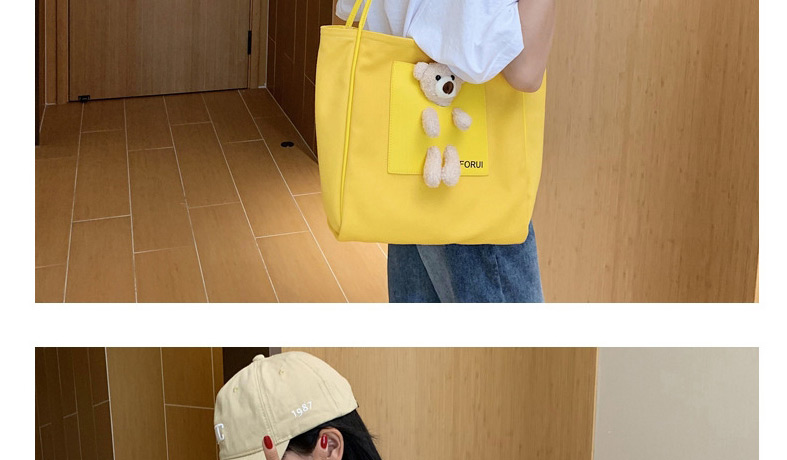 Fashion Yellow Bear Canvas Shoulder Bag,Messenger bags