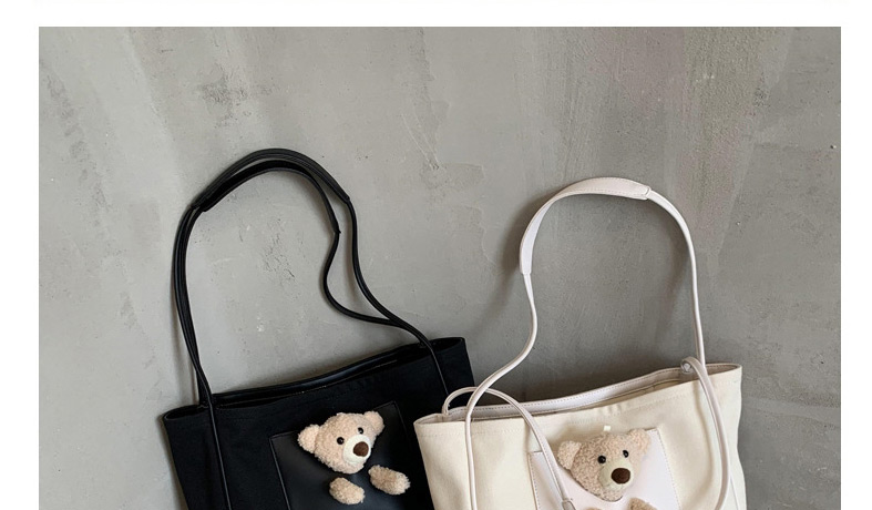 Fashion Black Bear Canvas Shoulder Bag,Messenger bags