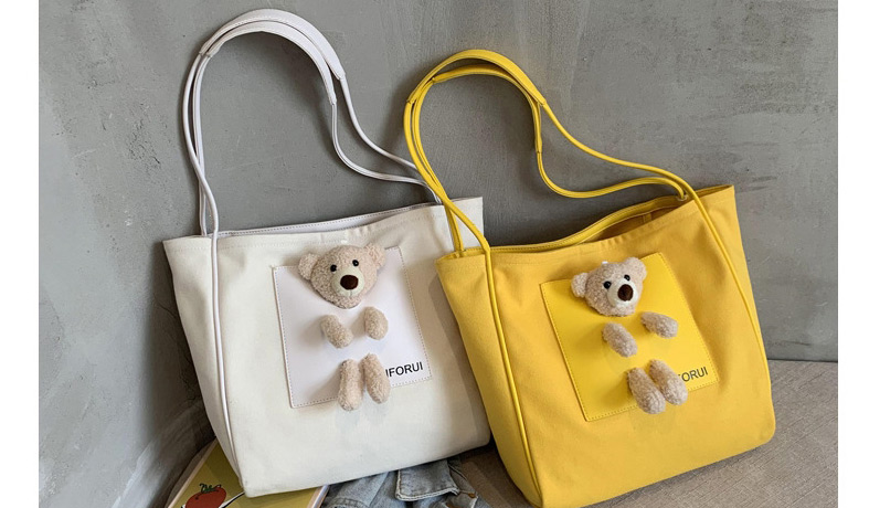 Fashion White Bear Canvas Shoulder Bag,Messenger bags