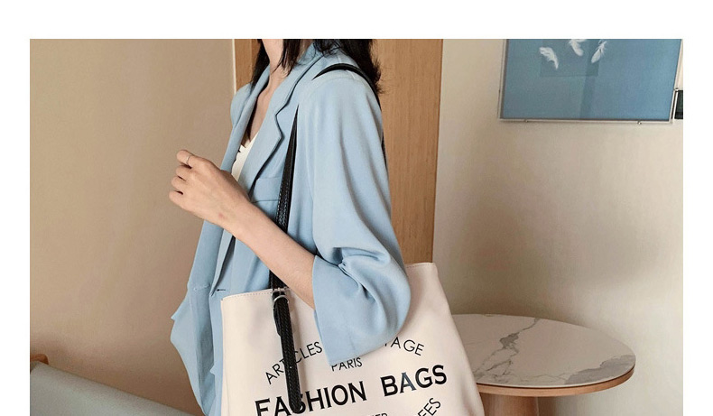 Fashion White Black Contrast Printed Shoulder Bag,Handbags