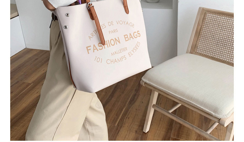 Fashion White Black Contrast Printed Shoulder Bag,Handbags