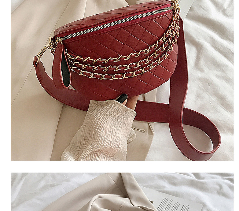 Fashion Red Rhombus Chain Shoulder Messenger Underarm Bag,Messenger bags