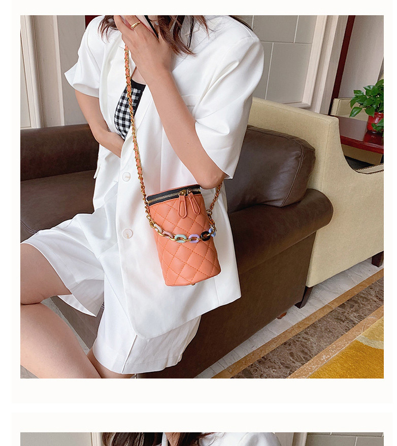 Fashion Orange Crossbody Chain Duffel Bag,Shoulder bags