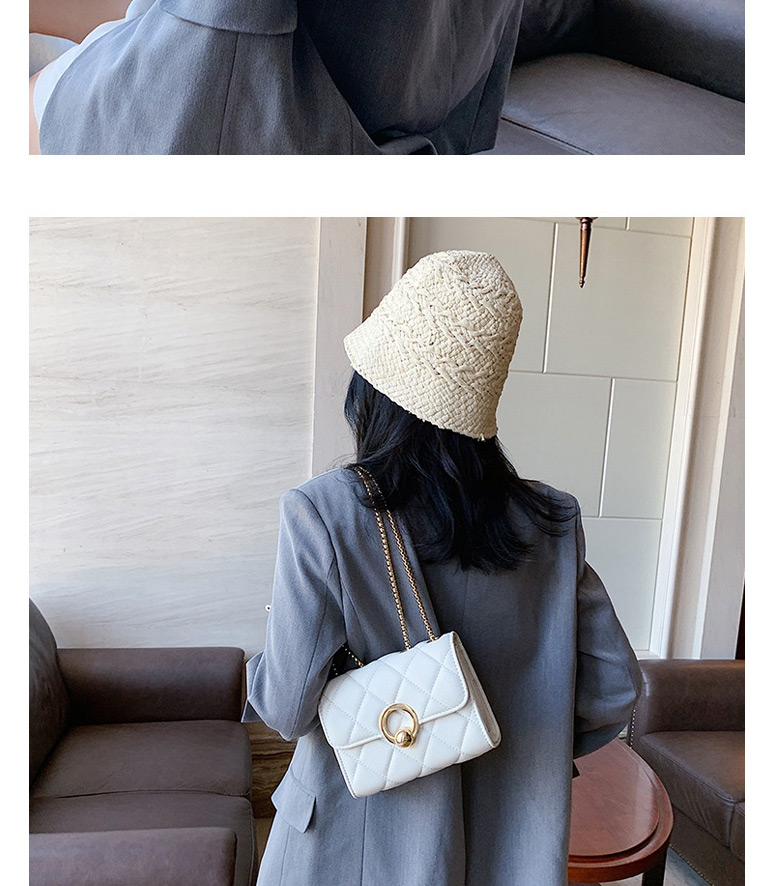 Fashion White Trumpet Diamond Chain Shoulder Messenger Small Square Bag,Shoulder bags