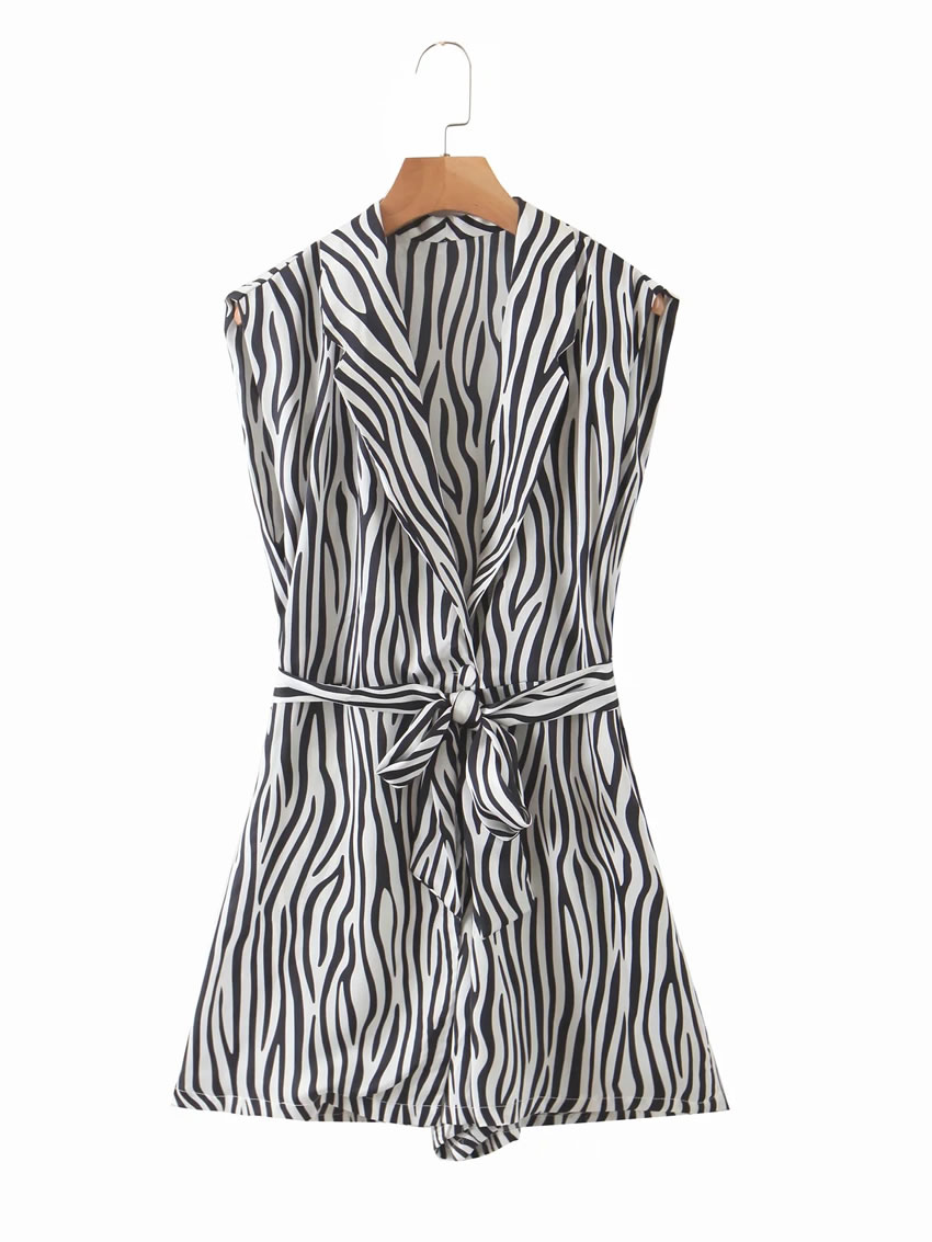 Fashion Zebra Pattern Zebra Print Jumpsuit,Tank Tops & Camis