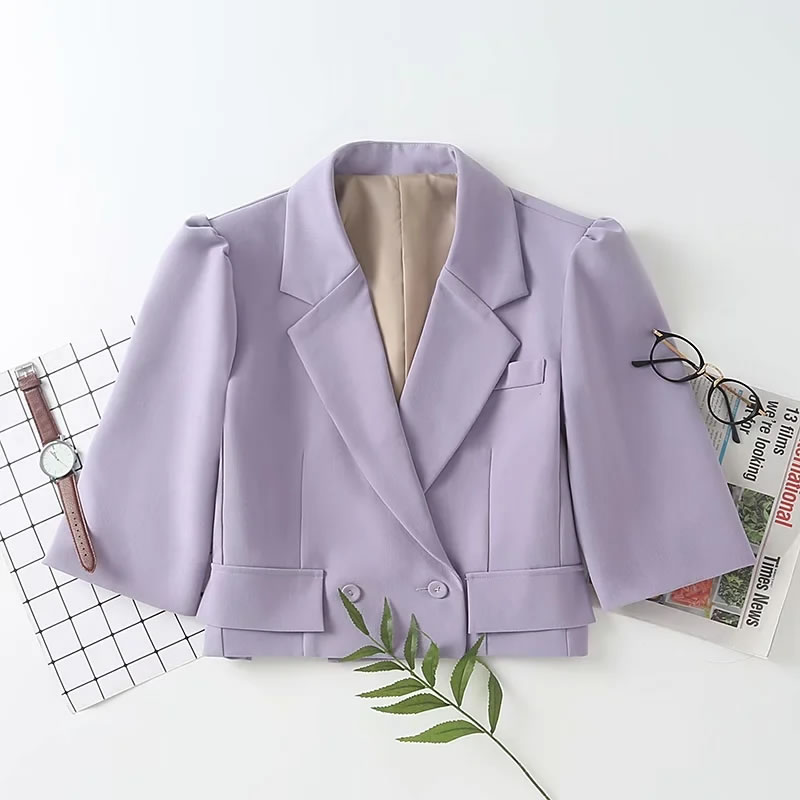 Fashion Purple Small Suit Jacket,Coat-Jacket