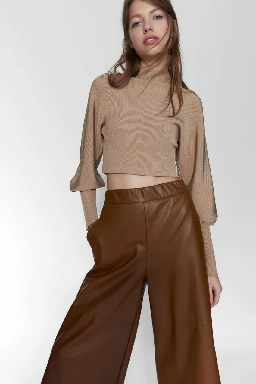 Fashion Brown Plush Faux Leather Casual Shorts,Shorts