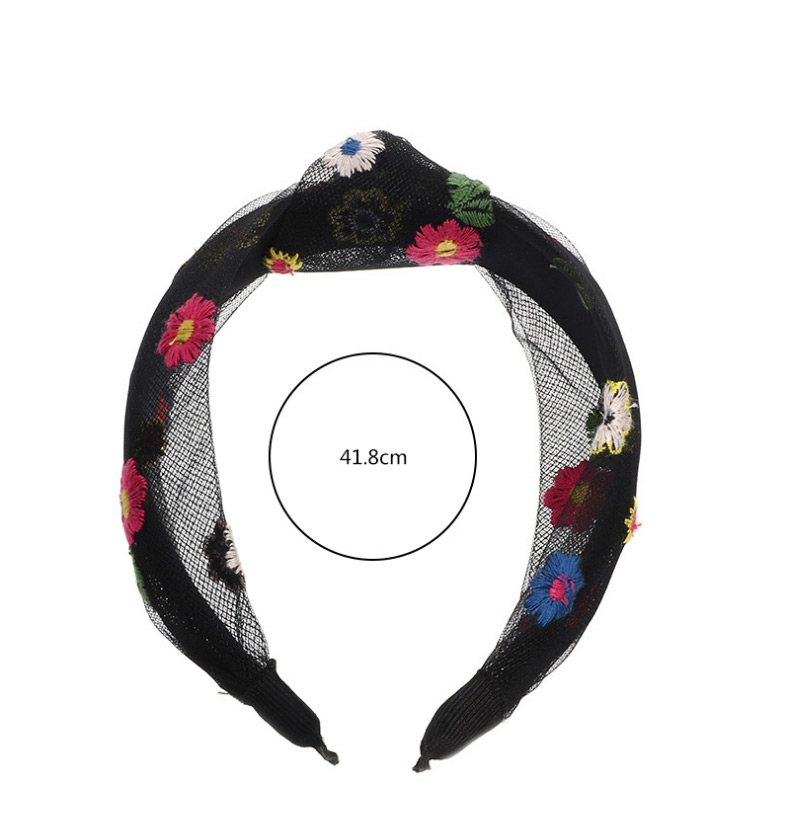 Fashion Black Eugen Yarn Lace Embroidery Small Daisy Headband,Head Band