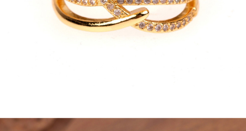 Fashion Golden Zircon Open Cross Ring,Fashion Rings
