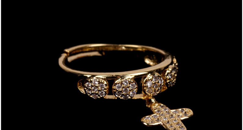 Fashion Golden Cross Ring With Diamonds,Fashion Rings