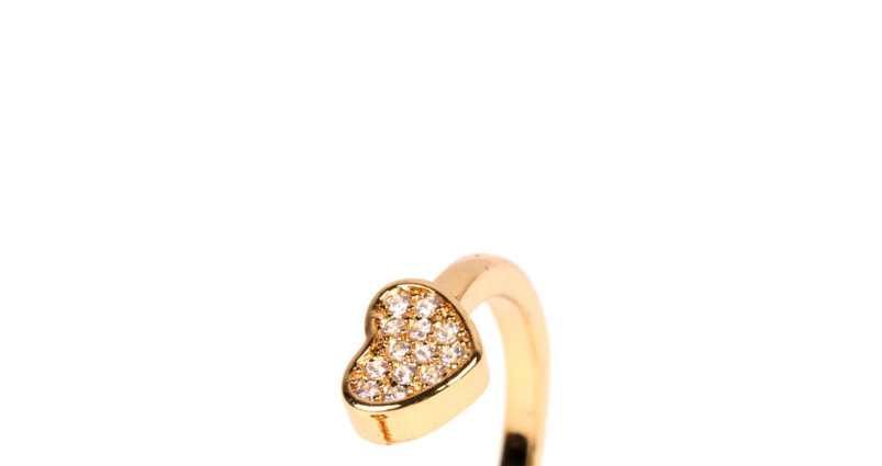 Fashion Golden Love Ring Heart-shaped Open Ring,Fashion Rings