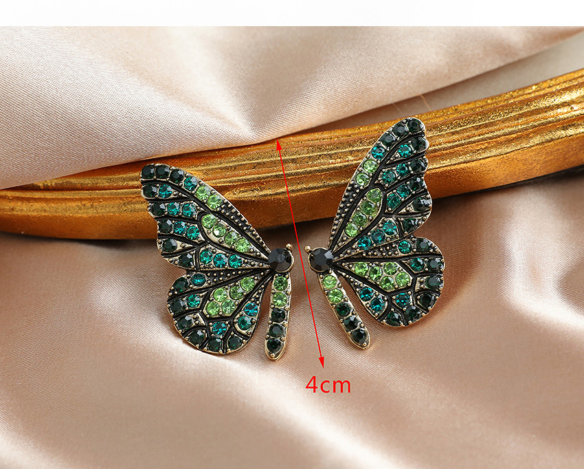 Fashion Color Butterfly Earrings With Alloy Diamonds,Stud Earrings