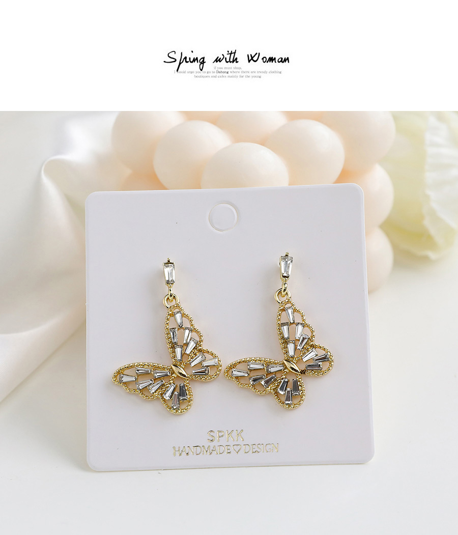 Fashion Golden Butterfly Pierced Stud Earrings,Drop Earrings