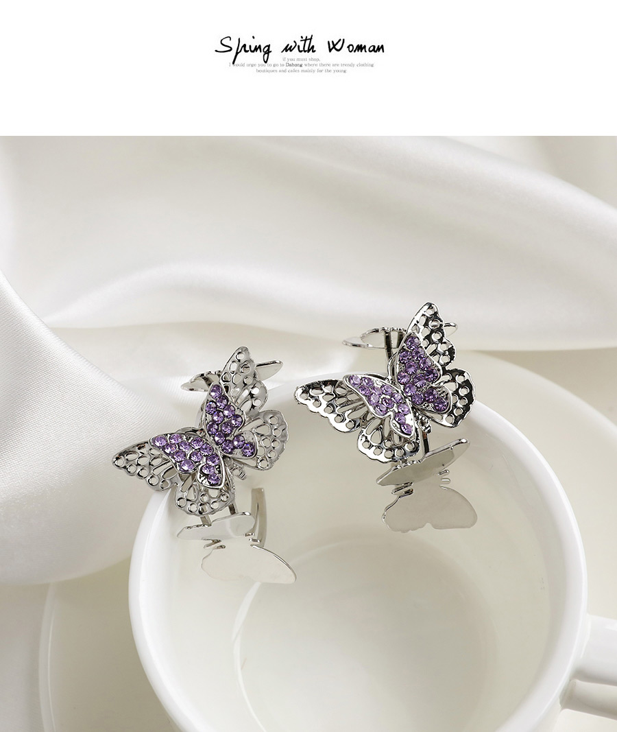 Fashion Golden Butterfly Earrings With Alloy Diamonds,Drop Earrings