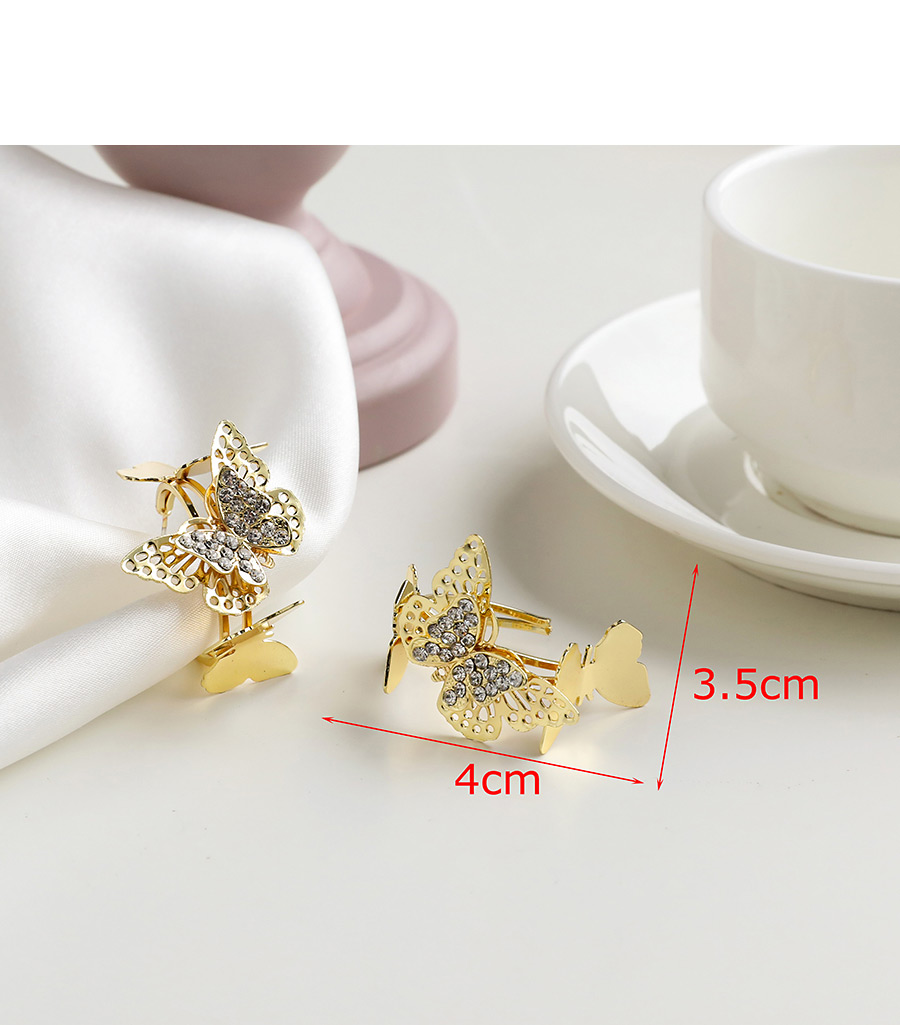 Fashion Silver Butterfly Earrings With Alloy Diamonds,Drop Earrings