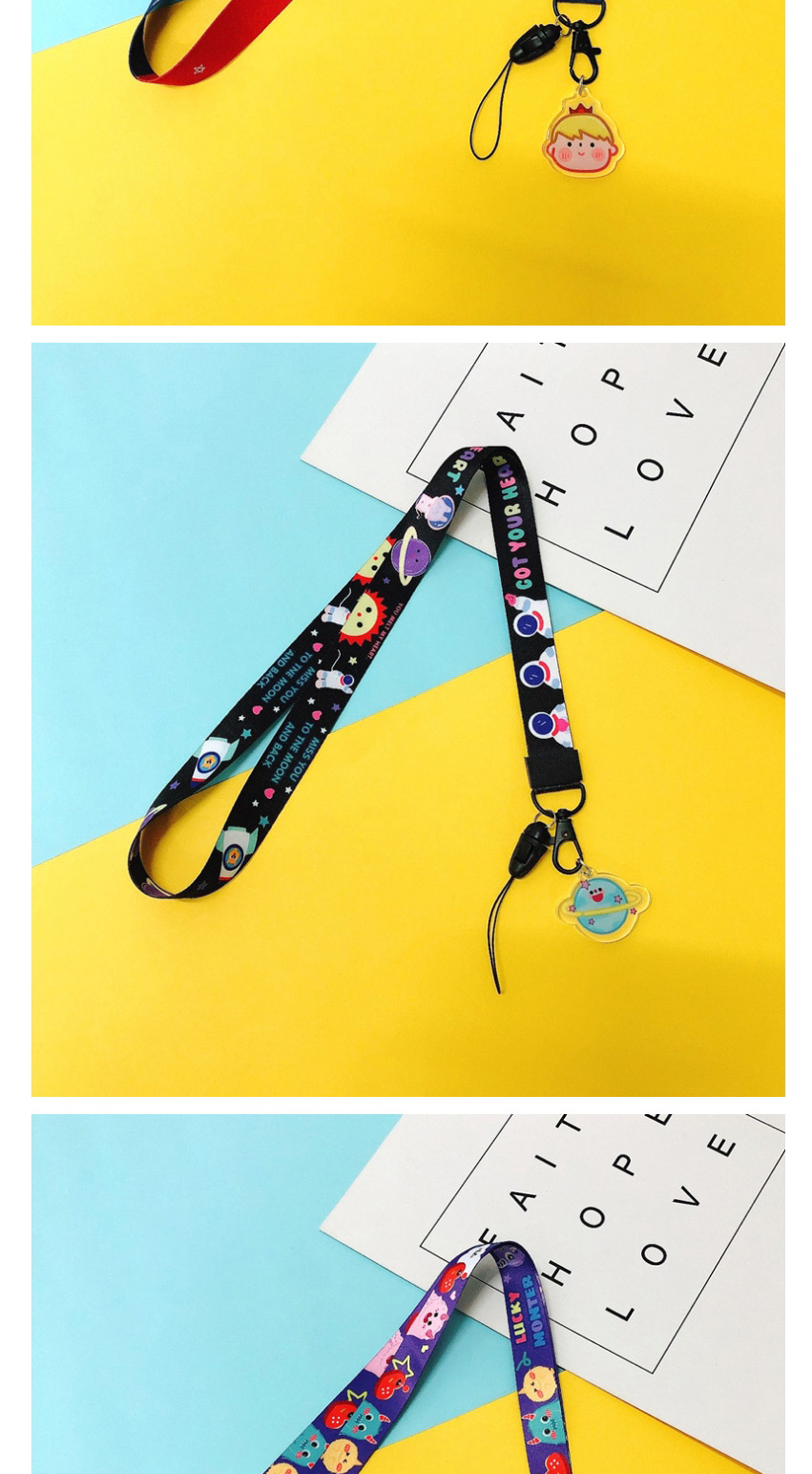 Fashion Pink Monster【short Rope】 Hanging Neck Rope To Widen Cartoon Mobile Phone Lanyard,Phone Chain