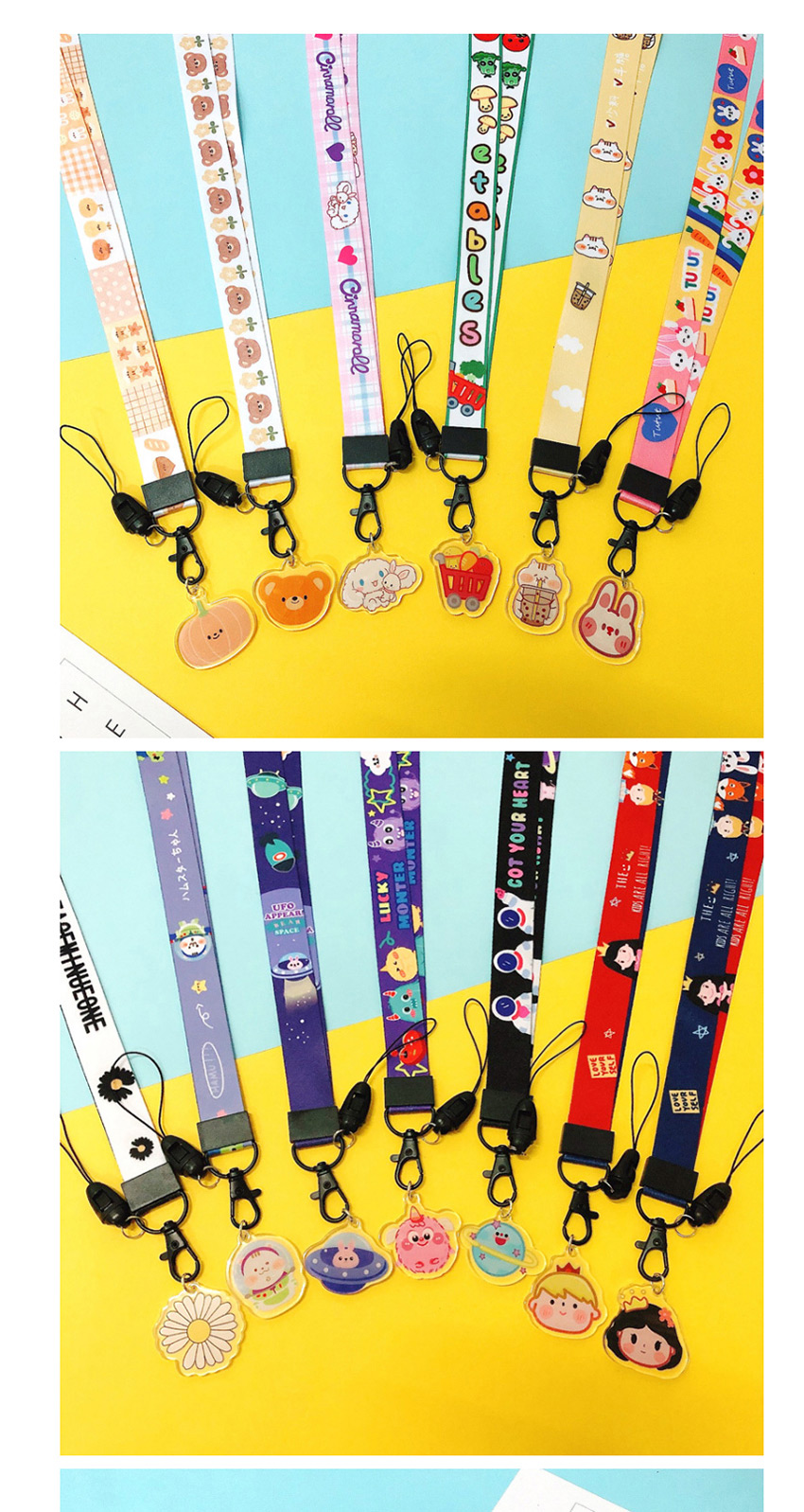 Fashion Three-eyed Monster [long Rope] Removable Key Mobile Phone Lanyard,Phone Chain