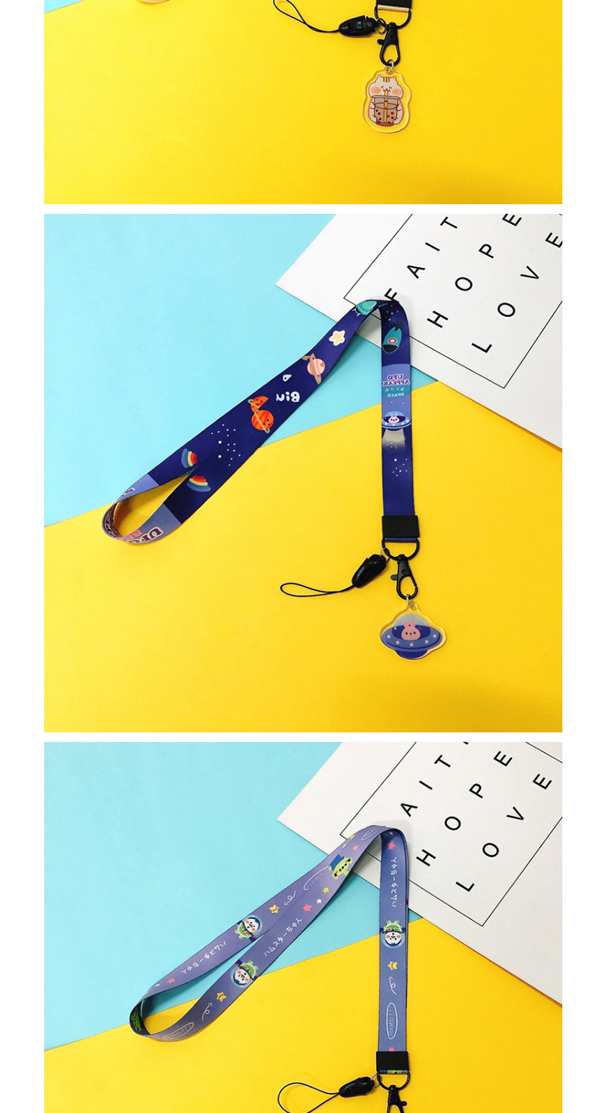 Fashion Three-eyed Monster [short Rope] Removable Key Mobile Phone Lanyard,Phone Chain