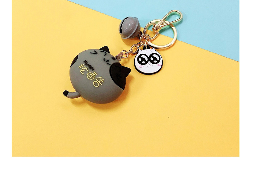 Fashion Dark Gray Cartoon Cat Doll Keychain Car Pendant,Household goods
