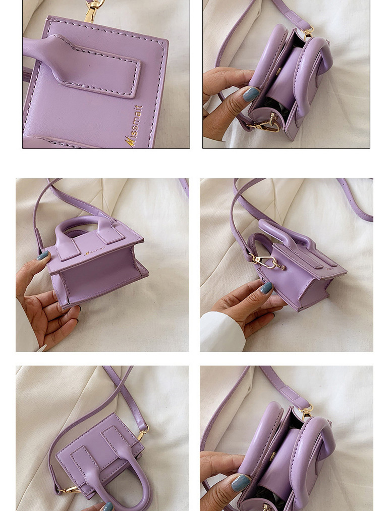 Fashion Purple Contrast Mini Shoulder Bag,Handbags