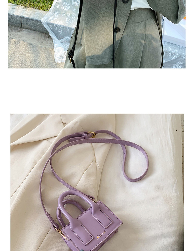 Fashion Purple Contrast Mini Shoulder Bag,Handbags