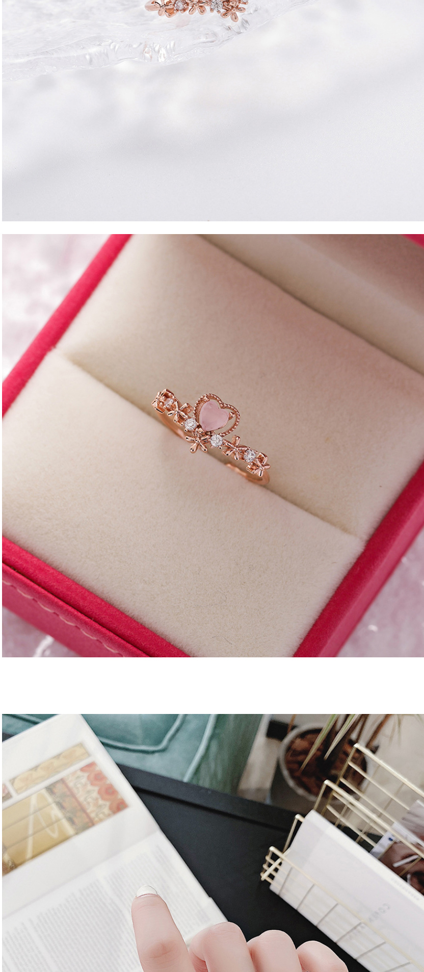 Fashion Loving One Sparkling Diamond Zircon Flower Ring,Fashion Rings