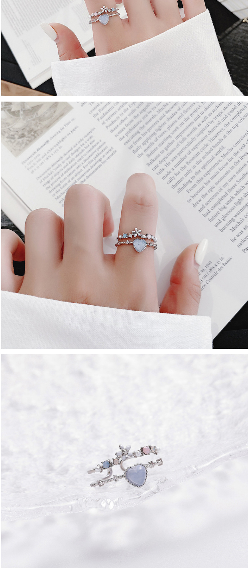 Fashion Silver Sparkling Diamond Zircon Flower Ring,Fashion Rings