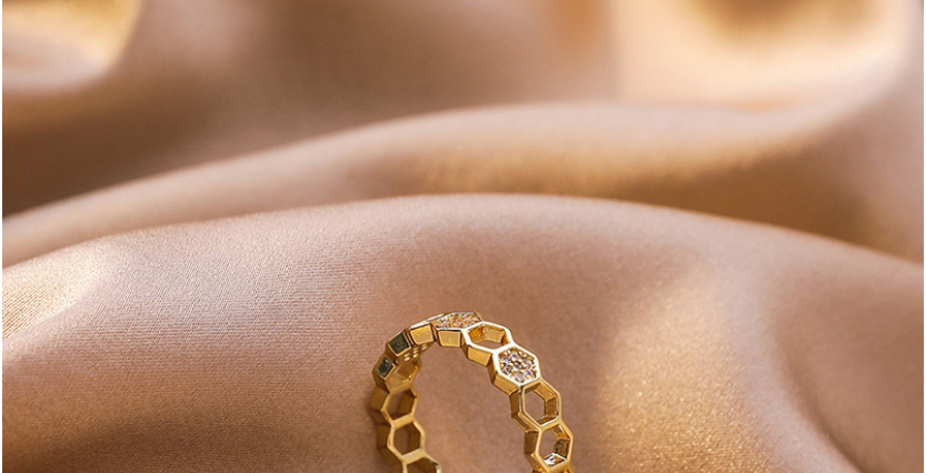 Fashion Golden Hexagon Open Ring,Fashion Rings