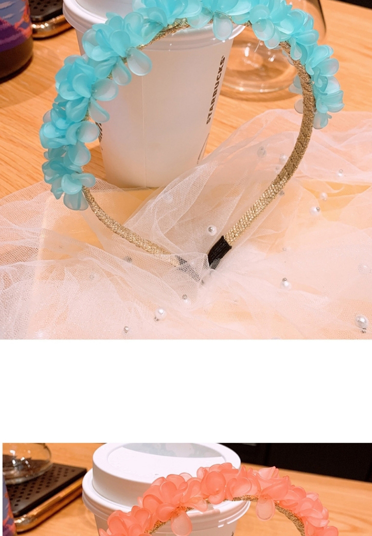 Fashion Light Blue Resin Flower Headband,Head Band