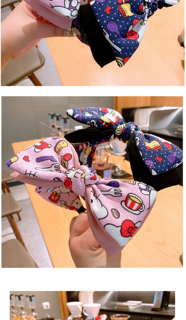 Fashion Pink Cartoon Cat Double Bow Tie,Head Band