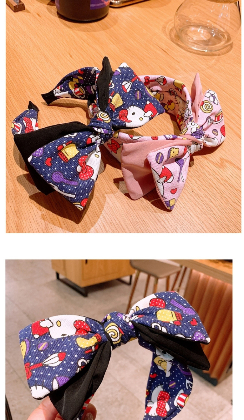 Fashion Pink Cartoon Cat Double Bow Tie,Head Band