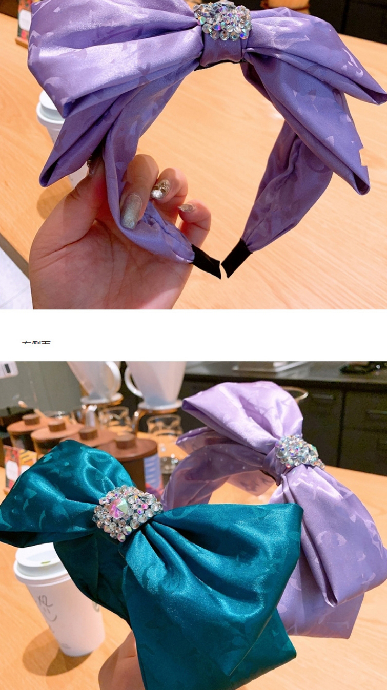 Fashion Purple Silk Reflective Shiny Double-layer Bow Headband,Head Band