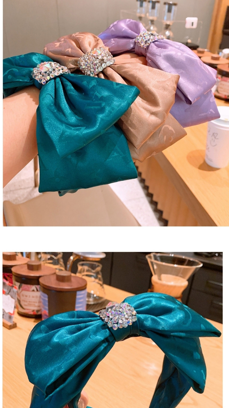 Fashion Purple Silk Reflective Shiny Double-layer Bow Headband,Head Band