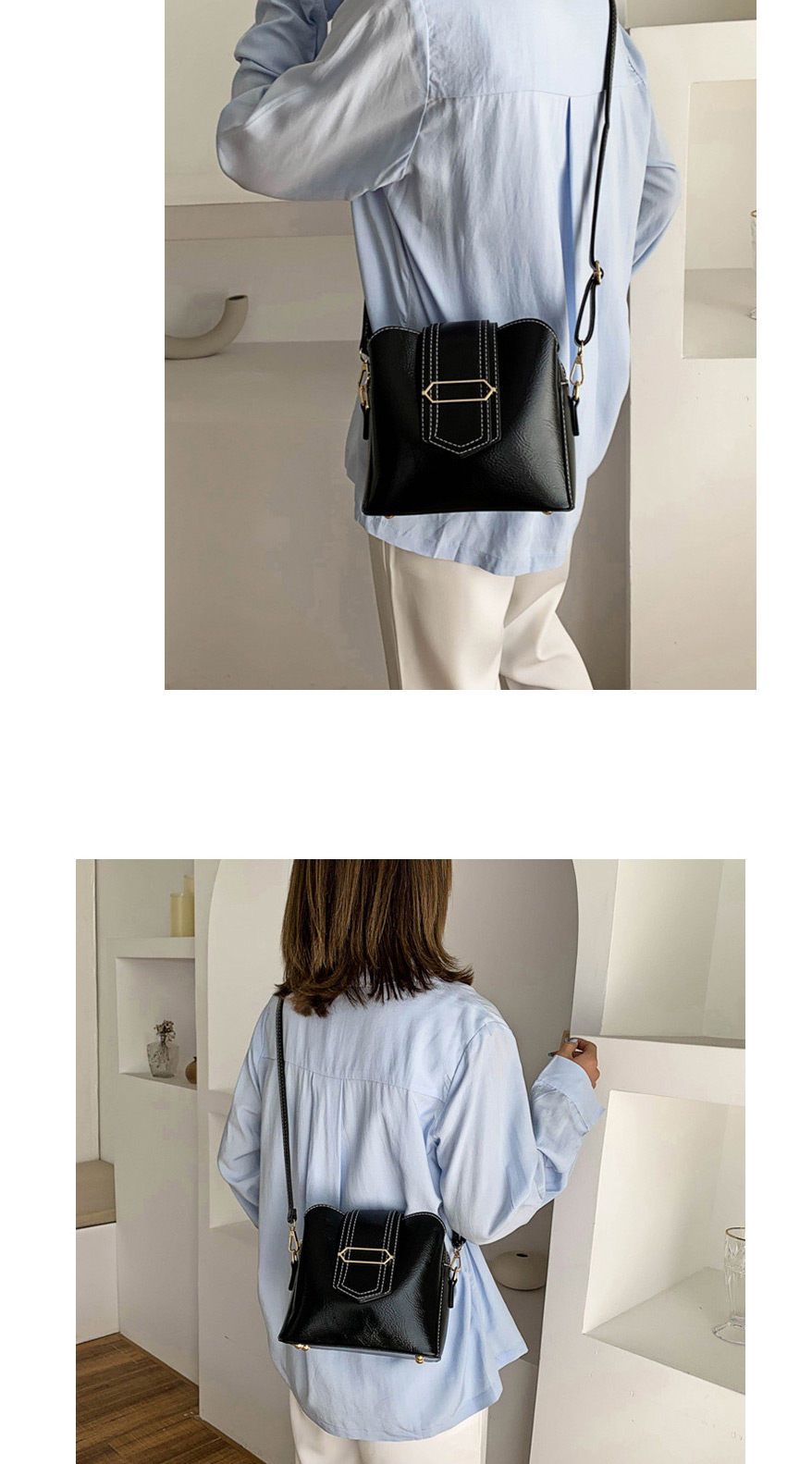 Fashion Black Embroidered Thread Shoulder Bag,Shoulder bags
