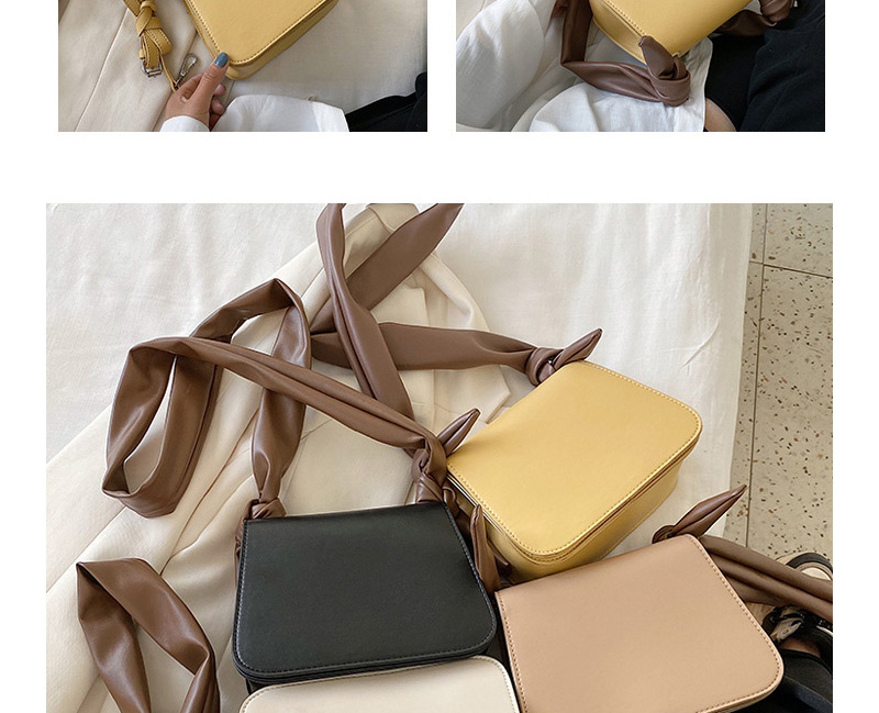 Fashion Khaki Contrast Color Knotted Shoulder Crossbody Bag,Shoulder bags